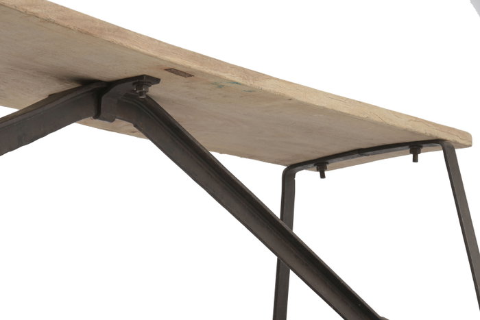 DKD Home Decor Banco Balines Natural Negro 155 x 44 x 38 cm Teca Hierro DKD Home Decor Banco Balines Natural Negro 155 x 44 x 38 cm Teca Hierro