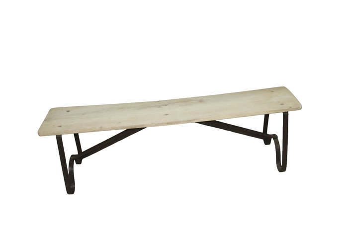 DKD Home Decor Banco Balines Natural Negro 155 x 44 x 38 cm Teca Hierro DKD Home Decor Banco Balines Natural Negro 155 x 44 x 38 cm Teca Hierro