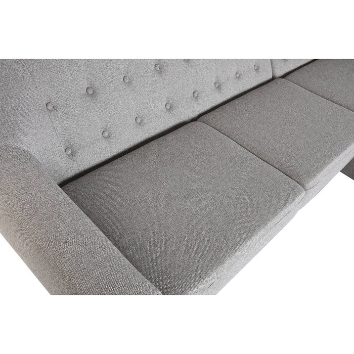 DKD Home Decor Sofá con Chaise longue en Poliéster y Rubberwood Color Topo DKD Home Decor Sofá con Chaise longue en Poliéster y Rubberwood Color Topo
