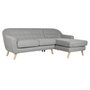 DKD Home Decor Sofá con Chaise longue en Poliéster y Rubberwood Color Topo