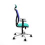 PIQUERAS Y CRESPO Silla de oficina Motilla con mecanismo Sincro/Traslack Turquesa y Azul