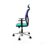 PIQUERAS Y CRESPO Silla de oficina Motilla con mecanismo Sincro/Traslack Turquesa y Azul