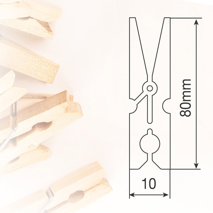 Dovelis Pack 24 pinzas madera para ropa