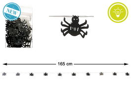 Guirnalda 165 cm con Arañas Negras Iluminadas Halloween Accesorio