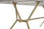 DKD Home Decor Mesa Comedor Cruz Rombo Moderno Blanco Dorado 90 x 76 x 180 cm