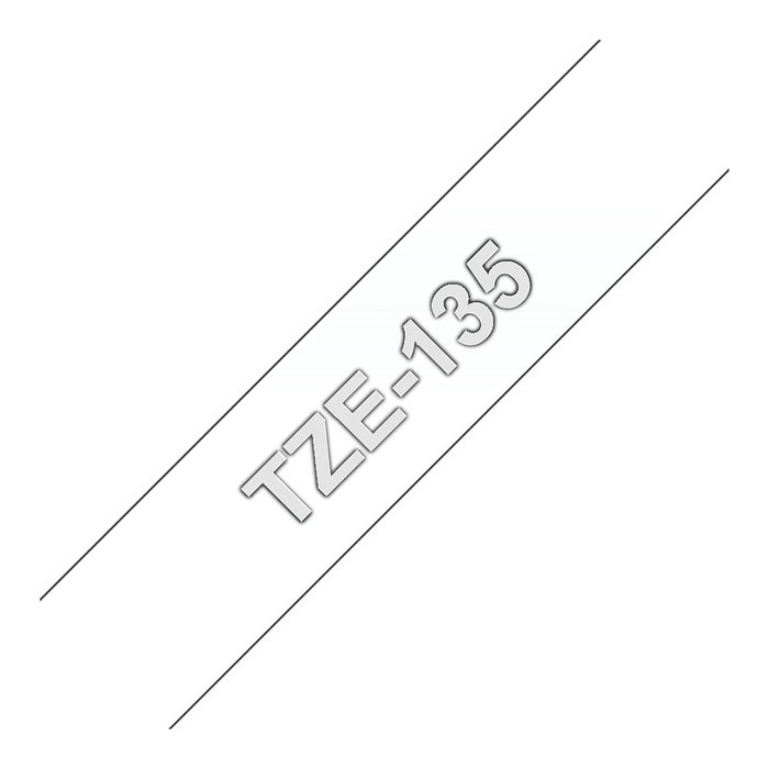Brother TZe-135 Cinta de Rotuladora Laminada 12mm x 8m Blanco sobre Transparente Brother TZe-135 Cinta de Rotuladora Laminada 12mm x 8m Blanco sobre Transparente