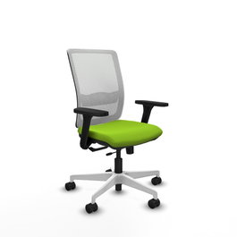 PIQUERAS Y CRESPO Silla de oficina Haches Pistacho y Blanco con Mecanismo Sincro/Traslack