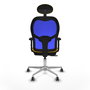 PIQUERAS Y CRESPO Silla de oficina Jorquera con mecanismo Sincro/Traslack, asiento amarillo y respaldo azul