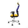 PIQUERAS Y CRESPO Silla de oficina Jorquera con mecanismo Sincro/Traslack, asiento amarillo y respaldo azul