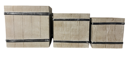 DKD Home Decor Macetero Cottage Marron Magnesia 44 x 43 x 44 cm Set de 3