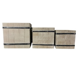 DKD Home Decor Set de 3 Maceteros de Magnesia Marrón 44x44x43 cm