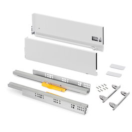 Emuca Cajón exterior Vertex Push Sincro con regulación 3D, 178mm de altura y 350mm de profundidad
