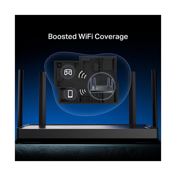 TP-Link Archer BE3600 Router Wi-Fi 7 Doble Banda 2.4 GHz / 5 GHz, 4x4 Flujos, 4 Antenas Externas, Ethernet 2.5 Gbps, Negro, Compatible con Alexa y Google Assistant