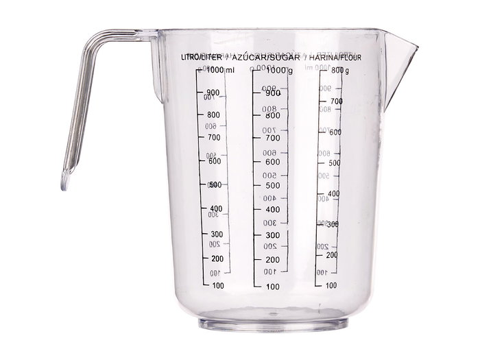 Kinvara Jarra Medidora Transparente 1 L (1000 ml) 11.4x15x18 cm de Plástico (PS) (Set de 36)
