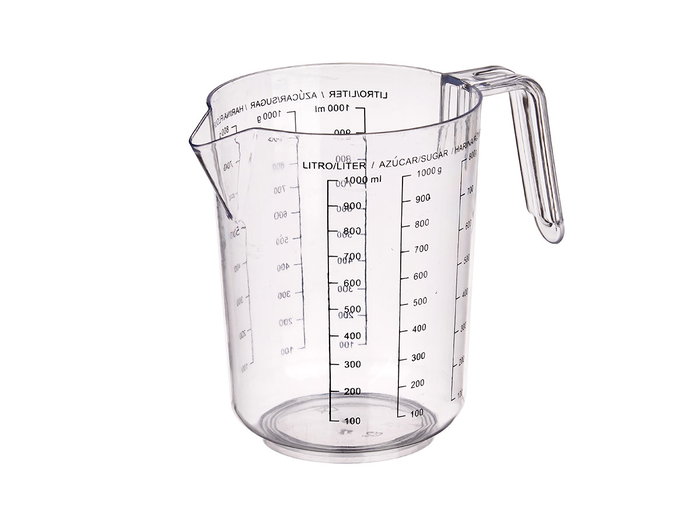 Kinvara Jarra Medidora Transparente 1 L (1000 ml) 11.4x15x18 cm de Plástico (PS) (Set de 36)