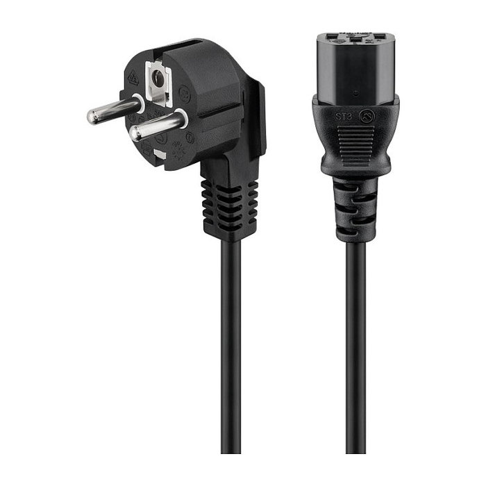 Goobay Cable de alimentación C13 a Enchufe tipo F, 1,5 m, Negro, conector angular Goobay Cable de alimentación C13 a Enchufe tipo F, 1,5 m, Negro, conector angular
