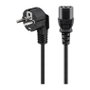 Goobay Cable de alimentación C13 a Enchufe tipo F, 1,5 m, Negro, conector angular