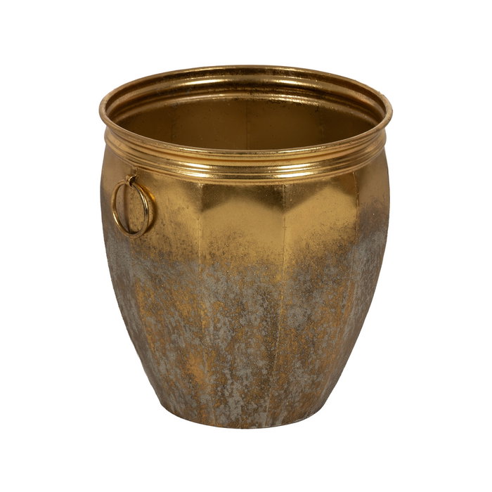 S/3 Maceteros Oro Metal Decoración 41 X 41 X 42,50 cm