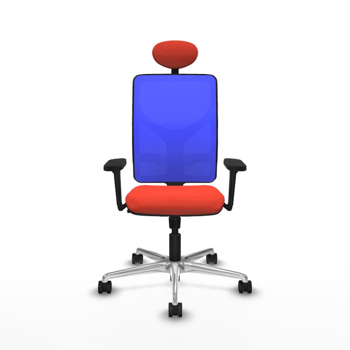 PIQUERAS Y CRESPO Silla de oficina Motilla con mecanismo Sincro, Tela Naranja oscuro y Malla Azul PIQUERAS Y CRESPO Silla de oficina Motilla con mecanismo Sincro, Tela Naranja oscuro y Malla Azul