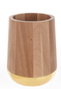 DKD Home Decor Set de 4 Botes para Utensilios de Acacia y Acero Inoxidable