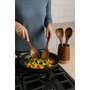 DKD Home Decor Set de 4 Botes para Utensilios de Acacia y Acero Inoxidable