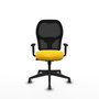 PIQUERAS Y CRESPO Silla Alocén sincro malla negra y similpiel amarillo