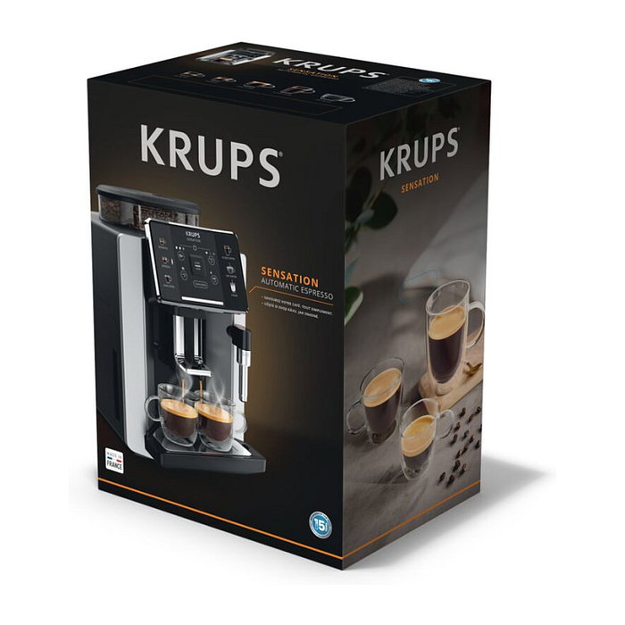 Krups Sensation C50 EA910810 Máquina espresso totalmente automática 1450W con molinillo y depósito 1.7L gris y negro