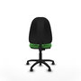 Silla de oficina Algarra con mecanismo Contacto permanente básico tapizada con Tela color Verde. Equipada con Base poliamida negra, Sin brazos y Ruedas autofrenantes
