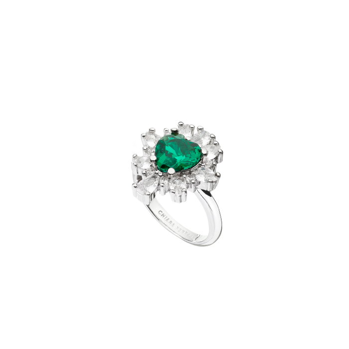 Chiara Ferragni Anillo Emerald Ring Halo Brass RH CZ+Nano Talla 14 Chiara Ferragni Anillo Emerald Ring Halo Brass RH CZ+Nano Talla 14
