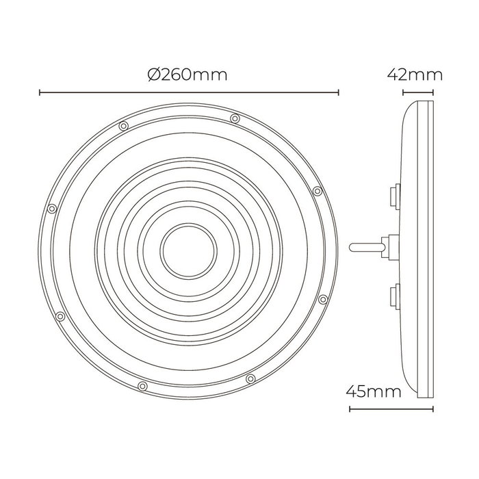 EDM Campana LED 100W, 10000 Lúmenes, Luz Fría 6400K, IP65, Aluminio, 144 LEDs, 220-240V, Ø26x4.5cm