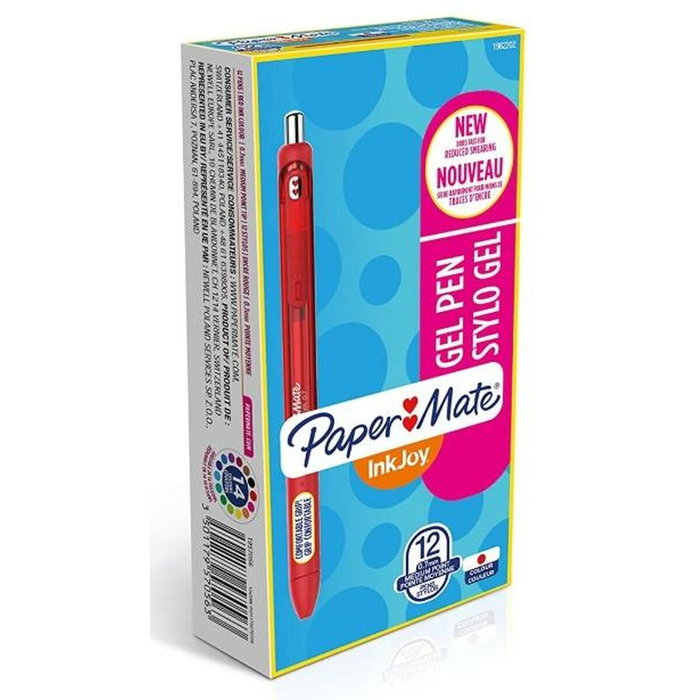 Paper Mate InkJoy Gel Brillante Bolígrafo Retráctil Punta Media Rojo