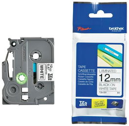 Cinta De Rotular Brother Laminada 8M 12Mm Negro Sobre Blanco