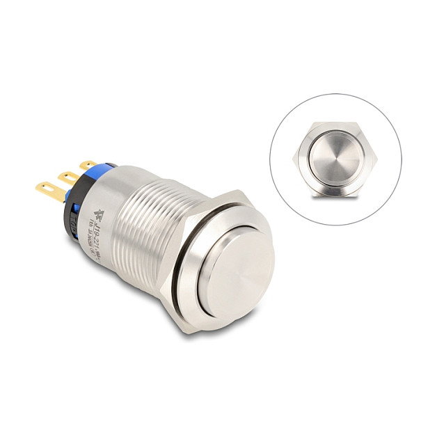 DeLOCK 20985 Pulsador para montaje de 19 mm con 3 conexiones de soldadura DeLOCK 20985 Pulsador para montaje de 19 mm con 3 conexiones de soldadura