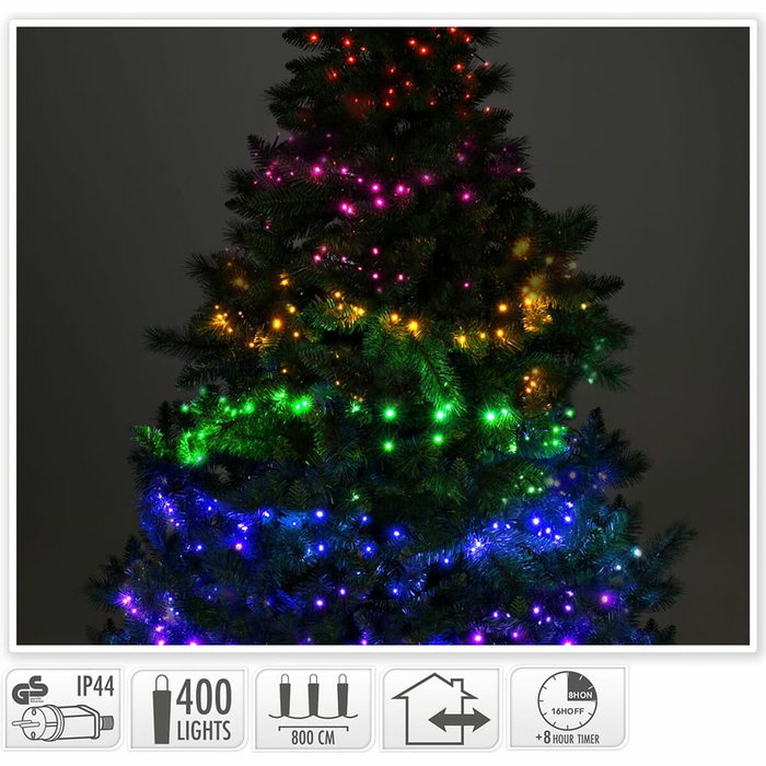 Basics Guirnalda LED de 400 luces con 7 secciones de color e IP44 Basics Guirnalda LED de 400 luces con 7 secciones de color e IP44
