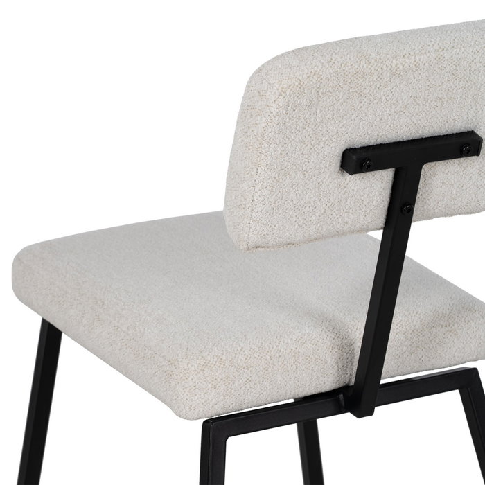 Silla Blanco Tejido-Metal Decoración 42,50 X 55 X 77,50 cm (Set de 4) Silla Blanco Tejido-Metal Decoración 42,50 X 55 X 77,50 cm (Set de 4)