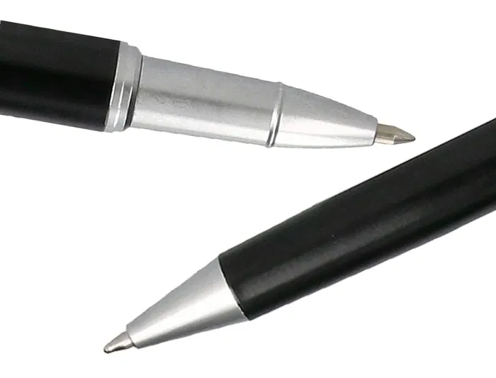 Belius Juego Bolígrafo y Roller Norwich Cuerpo Negro Mate y Detalles Cromados Satinados en Caja Regalo