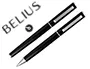Belius Juego Bolígrafo y Roller Norwich Cuerpo Negro Mate y Detalles Cromados Satinados en Caja Regalo