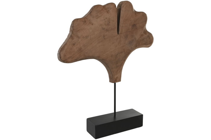 DKD Home Decor Decoración de Mango y Hierro Ginkgo Tallado