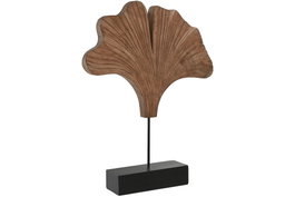 DKD Home Decor Decoración de Mango y Hierro Ginkgo Tallado