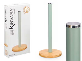 Kinvara Portarrollo Bambú y Metal Verde Menta 15 x 15 x 34 cm (Set de 12)