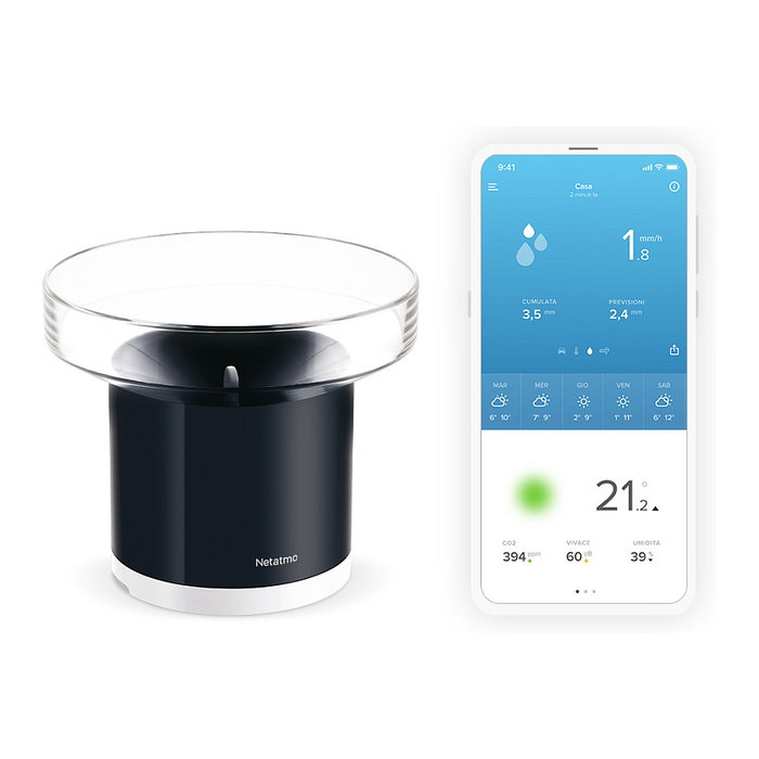 NetAtmo Pluviómetro Inteligente Smarter Regenmesser para Estación Meteorológica, Accesorio Inalámbrico con Batería AAA