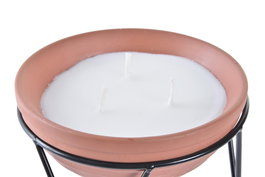 DKD Home Decor Vela Terraza Y Jardin Antimosquitos Terracota Blanco 15 x 9.5 x 15 cm (6 Unidades) 6h