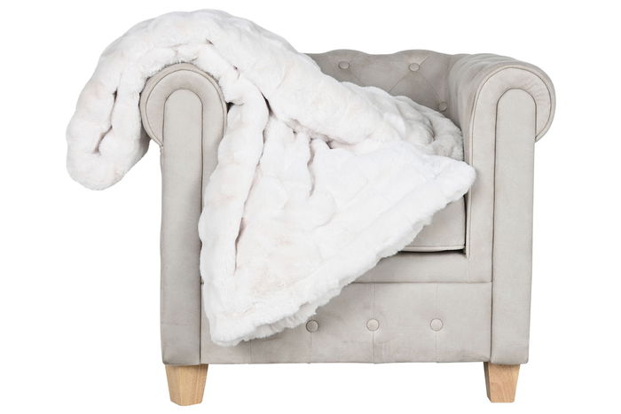 DKD Home Decor Manta Urban Crudo 240 x 1 x 220 cm Rabit fur april 24 b