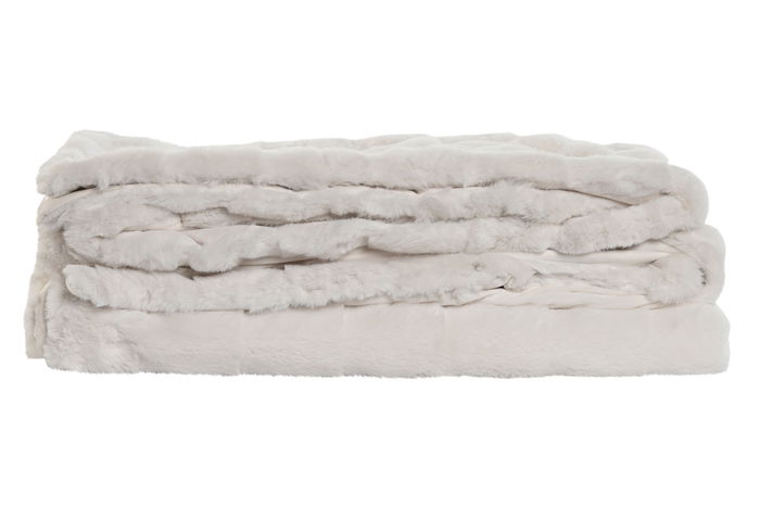 DKD Home Decor Manta Urban Crudo 240 x 1 x 220 cm Rabit fur april 24 b