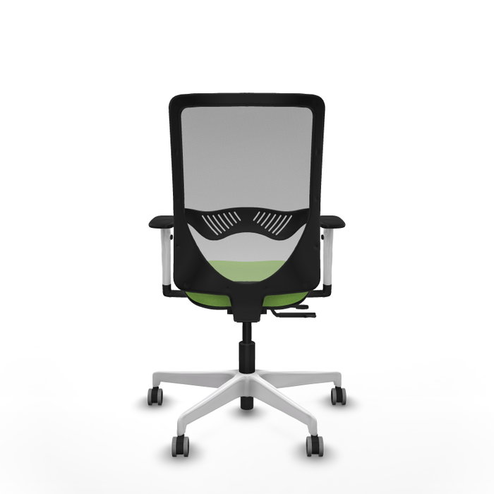 PIQUERAS Y CRESPO Silla de oficina Zulema con mecanismo Sincro/Traslack, Tela Pistacho y Malla Gris