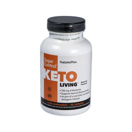 Natures Plus Keto Living Sugar Control con Berberina 750mg - Complemento Alimenticio para Control de Glucosa en Dieta Keto - 90 Cápsulas
