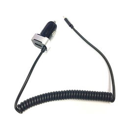 Beafon Felixx CC-2A4-TC Cargador USB-C para Coche con Puerto USB Extra, 2.4A, Cable Integrado 1.5m, Negro/Plata, para Encendedor de Cigarrillos