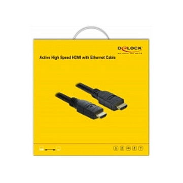 DeLOCK Cable HDMI 20 m 4K 60 Hz 18 Gbit/s 3D Negro Referencia 85286, HDMI Tipo A Macho, ARC, HDCP