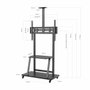 Aisens Soporte de Suelo ECO FT100E-135 con Ruedas, Bandeja DVD y Soporte Cámara, 37-100 pulgadas