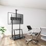 Aisens Soporte de Suelo ECO FT100E-135 con Ruedas, Bandeja DVD y Soporte Cámara, 37-100 pulgadas